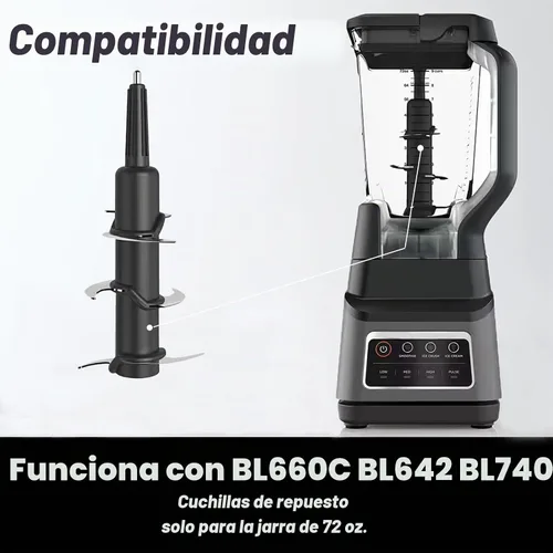 Vista 2 de Blender 6 cuchillas de repuesto compatibles con jarra Ninja de 72 onzas, piezas de repuesto compatibles con Ninja Blender 1100 1200 1500 vatios