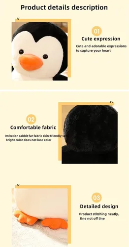 Vista 5 de XZJMY Almohada de peluche, juguete de muñeca de pingüino de peluche de 12 pulgadas para niños