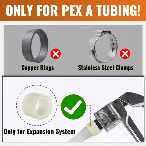 Vista 3 de SUNGATOR Paquete de 2 codos de oreja NPT hembra PEX A de expansión de 1/2 "x 1/2", ASTM F1960 solo para tubos Pex-A