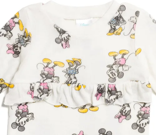 Vista 3 de Disney Mickey Mouse Minnie Mouse - Overol para bebé y niña con broche para dormir y jugar recién nacido a bebé