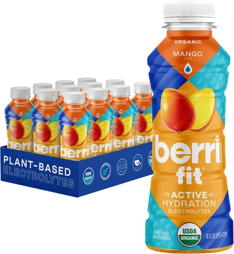 Vista 5 de Berri Fit Hidratación - Bebida deportiva natural con sabor a fruta del dragón orgánica, bebida de electrolitos a base de plantas, baja en calorías