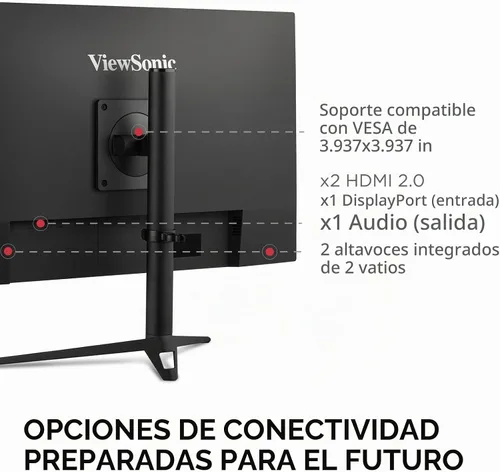 Vista 5 de ViewSonic VX2728J-2K Monitor de juegos IPS de 27 pulgadas, 1440p, 180 Hz, 0.5 ms