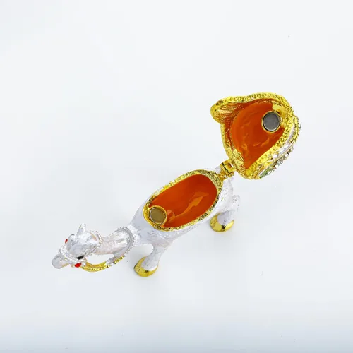 Vista 5 de YU FENG Pequeña y bonita figura de camello coleccionable, caja de joyería de cristal con bisagras de animales, adorno de decoración de camello