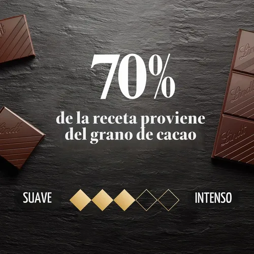 Vista 5 de Lindt EXCELLENCE Barra de caramelo de chocolate oscuro con 70% cacao, 3.5 onzas, paquete de 12
