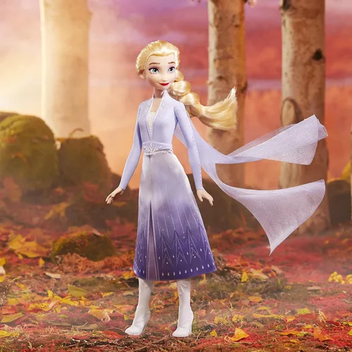 Vista 9 de Disney Frozen 2 Elsa Frozen Shimmer - Muñeca de moda, falda, zapatos y cabello largo rubio, juguete para niños de 3 años en adelante