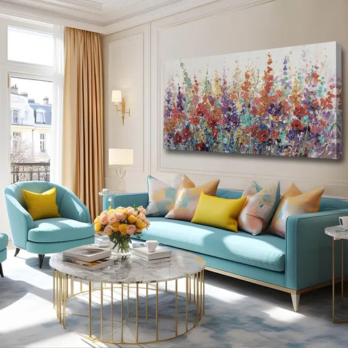 Vista 3 de XIANSHOU Arte de pared rosa y dorado con textura de flores para dormitorio, sala de estar, oficina, habitación de niñas, decoración de pared, 29 x
