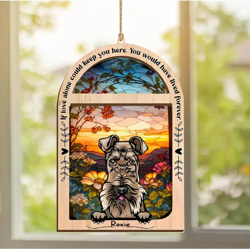 Vista 144 de LOVELYPOD Adorno de Navidad personalizado de sabueso afgano, atrapasoles con nombre, regalos de pérdida de mascotas, regalos para amantes