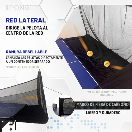 Vista 3 de JOOLA iPong - Red de captura de fibra de carbón para mesa de ping-pong - Red de práctica que se adjunta a la mesa de ping-pong para la recolección