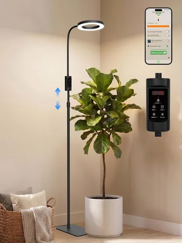 Vista 11 de GLOWRIUM Luces LED inteligentes de cultivo para plantas de interior, luz de escritorio para plantas con control de aplicación Bluetooth, lámpara