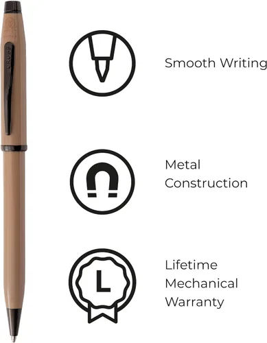 Vista 3 de Cross Century II - Bolígrafo beige terroso, punta media, tinta negra Professional Pen for Everyday Use, Smooth Writing, Comfortable Grip, Metal