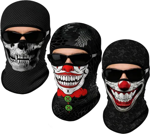 Vista 55 de Pasamontañas 3D, máscara de cara completa, resistente al viento, máscara de esquí con calavera táctica para motocicleta, ciclismo, Halloween 4