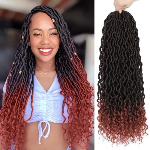 Vista 29 de Cabello Corto de Locs Falsos para Crochet Pre-Enrollado 12 Pulgadas 6 Paquetes Cabello de Locs de Diosa para Crochet Locs Falsos Suaves con Puntas