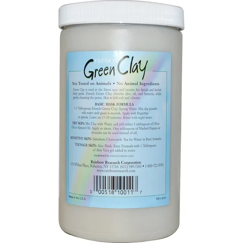 Vista 2 de Rainbow Research Arcilla verde francesa, 32 oz en polvo