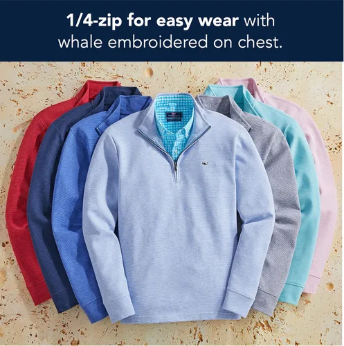 Vista 5 de vineyard vines Men's Saltwater Quarter-Zip Pullover Sweater