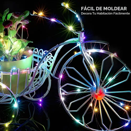 Vista 3 de Bexdir - Paquete de 12 luces de hadas multicolor de 7 pies, 20 luces LED