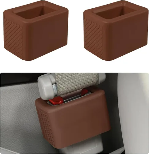 Vista 16 de Augeny 2 unidades de soporte para hebilla de cinturón de seguridad, refuerzo de hebilla de cinturón de seguridad trasera de silicona para automóvil