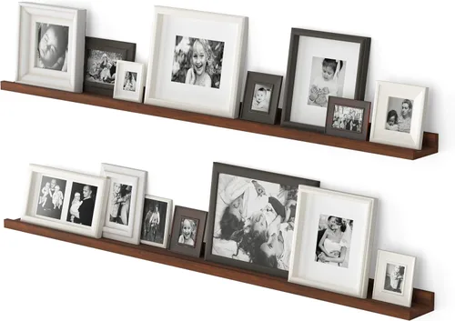 Vista 8 de Wallniture Denver - Estantes flotantes de 48 pulgadas para marcos de fotos, decoración de pared, repisa de fotos, sala de estar, decoración