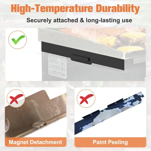 Vista 3 de Koutemie Protector contra el viento Blackstone de 17 pulgadas, accesorios de parrilla con protector térmico magnético, pantallas de viento de acero