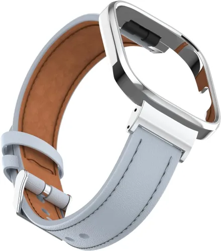 Vista 3 de HOPMC Protege tu reloj inteligente Redmi 3 con marco de metal protector y correa de cuero de microfibra que se adapta a tamaños de 5.15 a 9.05