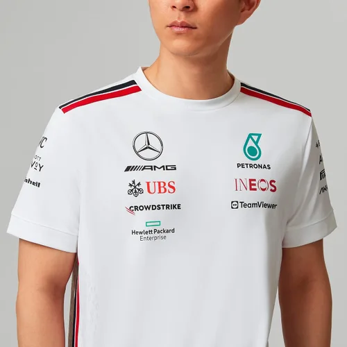 Vista 3 de Mercedes AMG Petronas Camiseta del equipo de Fórmula Uno - 2023, Blanco