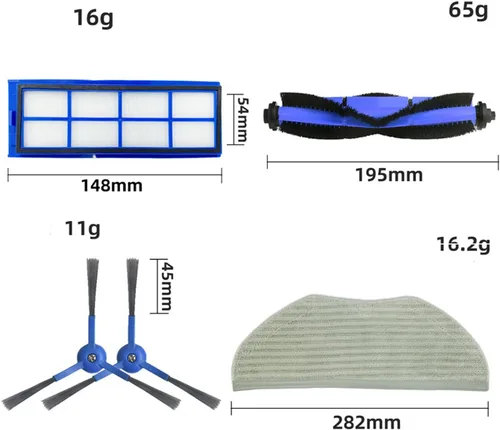 Vista 4 de Kit de piezas de repuesto para Eufy RoboVac L70 Hybrid Robot Aspirador Accesorios, 6 filtros HEPA Filtro (Filter)