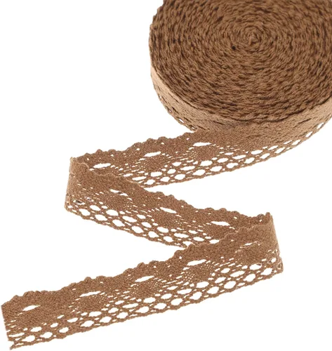 Vista 11 de Cinta de encaje beige de algodón de encaje de ganchillo de costura de encaje para envoltura de paquetes de regalo, suministros de álbumes de recortes