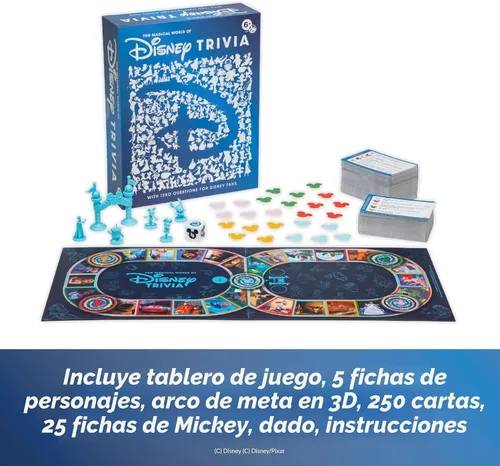 Vista 2 de El Mundo Mágico de Juegos de Trivia de Disney – Juegos de Mesa para la Noche Familiar, Juego de Mesa Multijugador, Juego de Mesa Familiar