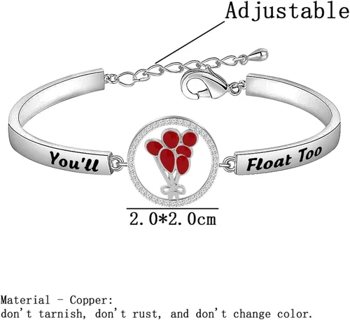 Vista 2 de TGBJE Gift IT You Will Float Too pulsera de terror película regalo Pennywise The payaso brazalete terror joyería