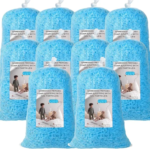 Vista 8 de Relleno de puf, relleno de espuma viscoelástica triturada de 5 libras, relleno de silla de puf, recarga de relleno para puf, relleno de saco