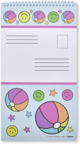 Vista 3 de iscream Seal and Send - Bloc de notas de papelería de 40 hojas con sellos, pelotas de playa 40 Pack, Cute Design, Spiral Bound, Large 10.5" x