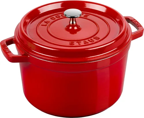 Vista 27 de Staub - Olla redonda de hierro fundido de 2.75 cuartos, color trufa blanca, fabricada en Francia