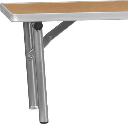 Vista 8 de EMMA + OLIVER Elevador superior de barra de madera de abedul de 72 x 12 x 12 pulgadas con patas plateadas