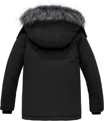 Vista 2 de ZSHOW Abrigo de invierno cálido para niños, parka impermeable con capucha
