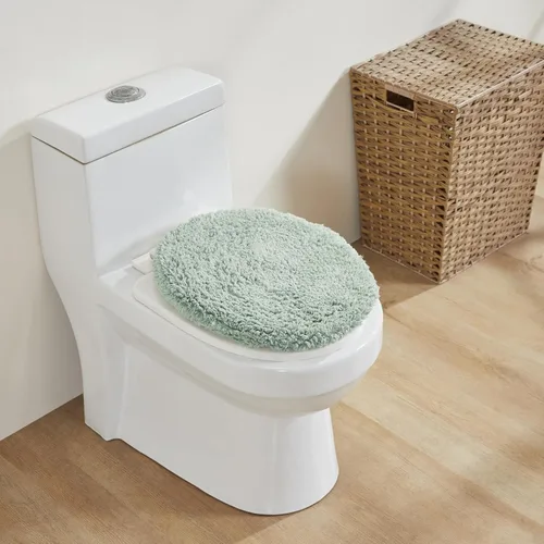 Vista 609 de Better Trends - Juego de 2 alfombras de baño 100% algodón, extra suaves, con borlas, de 17" x 24", alfombra de baño superabsorbente y reversible