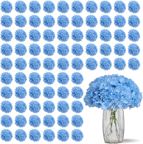 Vista 42 de Flores de hortensias artificiales rosa polvoriento, 10 cabezas de flores de seda de hortensia falsas para centros de mesa de boda, ramos de 10