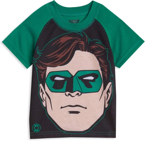 Vista 3 de DC Comics Justice League Batman Green Lantern Superman Raglan Pijama Conjunto corto