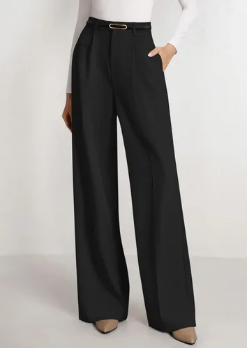 Vista 6 de PRETTYGARDEN Pantalones de vestir de trabajo de pierna ancha a medida para Negro