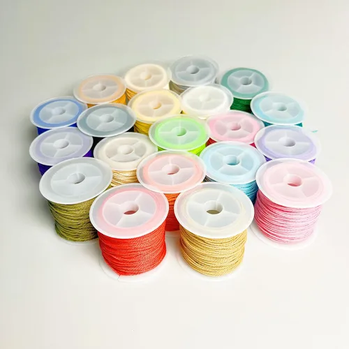 Vista 7 de Cordón de poliéster encerado,Hilo de pulsera de 20 rollos,Cordón encerado para la fabricación de joyas, harnico0062