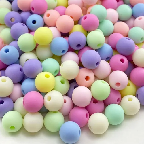 Vista 9 de Jmassyang 800 cuentas redondas de plástico pastel acrílicas de color caramelo de 0.236 pulgadas (0.236 in), mezcla de colores caramelo, cuentas