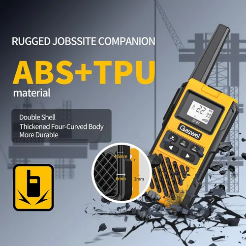 Vista 5 de Gaswei G1pro IP67 Walkie Talkies impermeables FRS para adultos de largo alcance, recargables con vibración, radios bidireccionales de emergencia