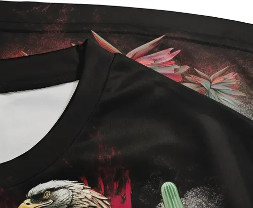 Vista 5 de Camiseta de manga corta con diseño de águila mexicana para hombre