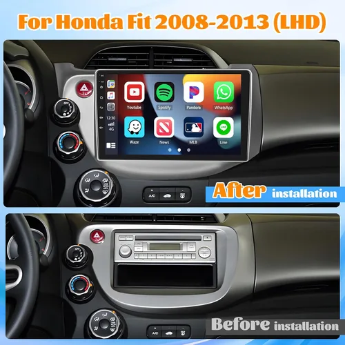 Vista 2 de [DSP y EQ] Radio de coche 2+64G para Honda Fit 2008-2013 Wireless Carplay Estéreo del coche de la pantalla táctil de Android IPS de 10,1 pulgadas