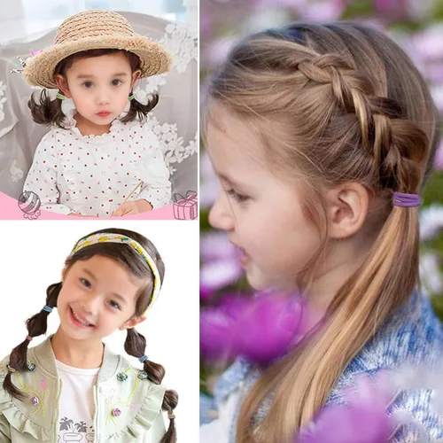 Vista 6 de 200 piezas de gomas elásticas para el cabello, sin pliegues, pequeños sujetadores de cola de caballo para niños, niñas, bebés y niños pequeños