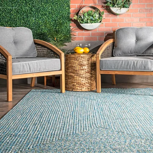 Vista 5 de nuLOOM Alfombra de Área Interior/Exterior Sólida Trenzada a Mano de 2' x 8', Apta para Mascotas, Alto Tráfico, Resistente a la Intemperie