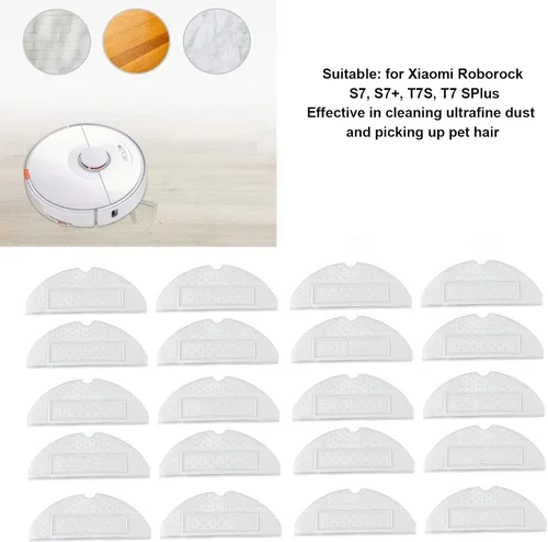 Vista 3 de CHICIRIS Accesorios de piezas de vacío, accesorio de robot de barrido, almohadillas de repuesto de paño de trapeador extra suave para Mi S7, 20