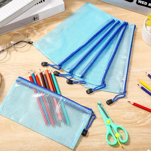 Vista 7 de Handepo 100 bolsas de malla para lápices, azul, A6