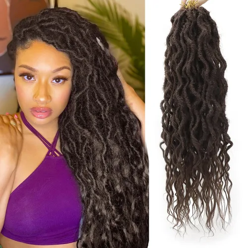 Vista 31 de Rizos de cabello sintético tejido en crochet de 16 pulgadas, 8 paquetes, Rizos de cabello tejido en crochet pre-enlazados con extremos rizados