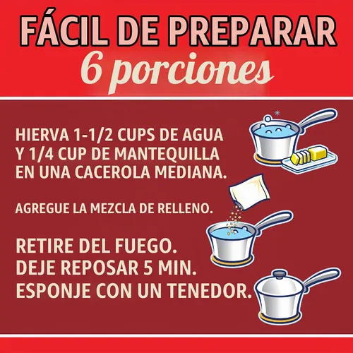 Vista 6 de Mezcla de relleno para estufa, pollo, 6 onzas