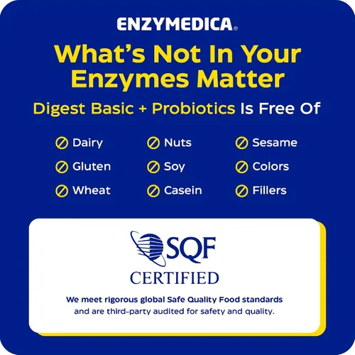 Vista 9 de Enzymedica Digest Basic + Probióticos - 30 Cápsulas Digestive Enzyme Supplement for Women & Men, Enzyme and Probiotic Capsules for Digestion, Gut