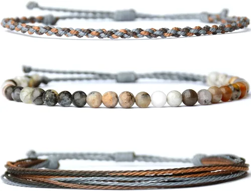 Vista 41 de Pulsera curativa hecha a mano con cuentas de piedra natural, regalo para hombres, pulsera de cuerda ajustable